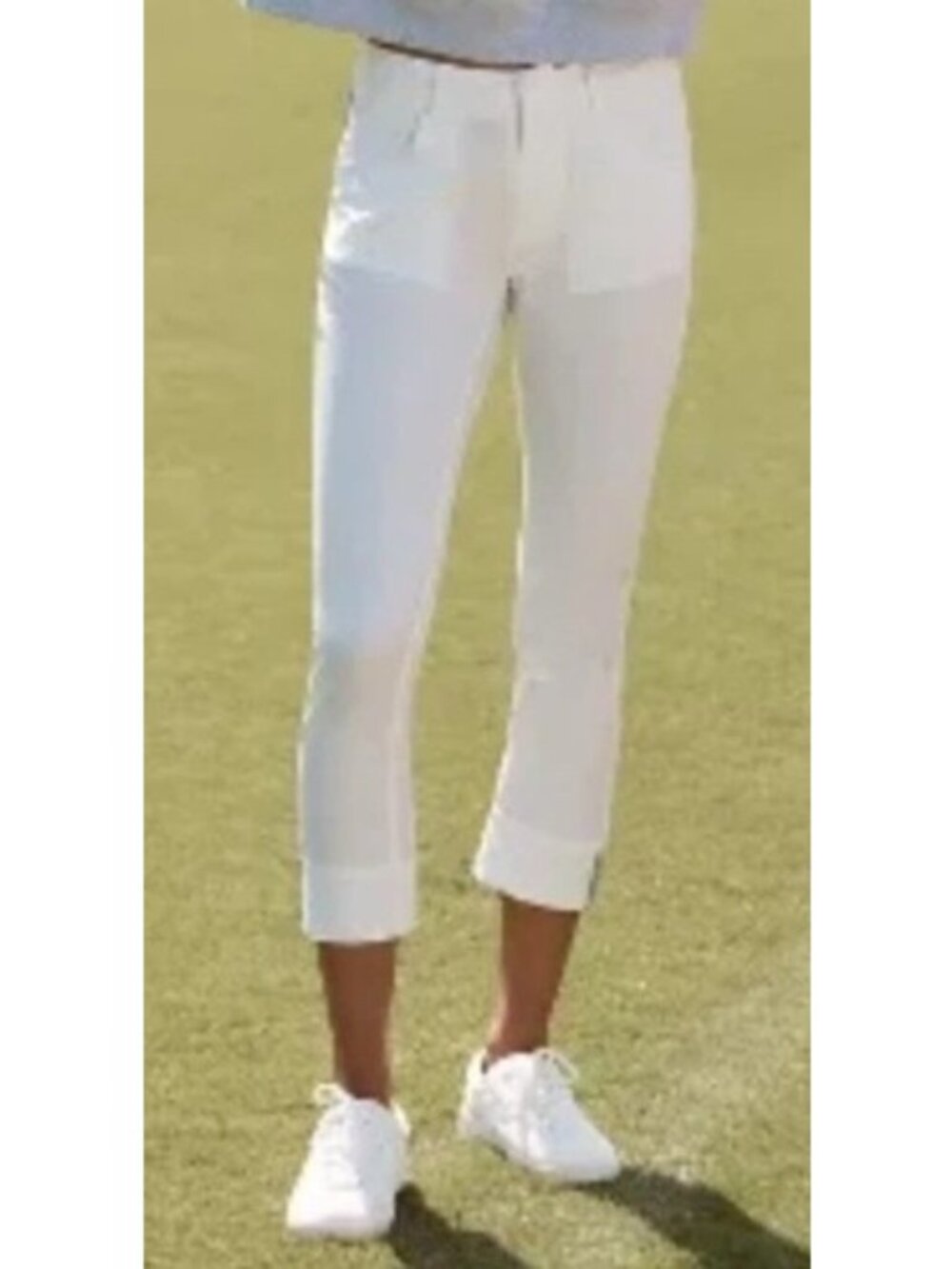 NWT Anthropologie Tretorn Pants Size 10 Cuffed Straight-Leg Golf Athletic White